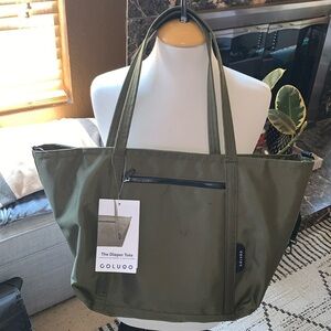 BNWT  The Diaper Tote by Colugo Olive Color